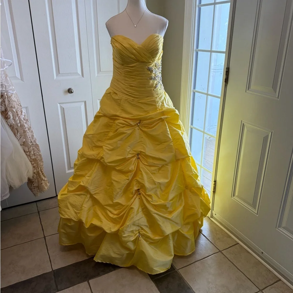 Mori Lee Vibrant Yellow Dress - Picture 2 of 15